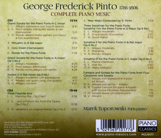Marek Toporowski: Pinto: Complete Piano Music [2CD]