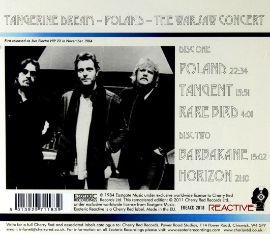 Tangerine Dream: Poland - The Warsaw Concert [2CD]