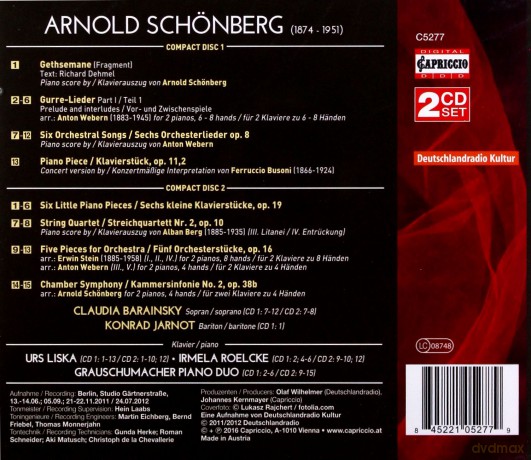 Schonbergpiano Arrangements [2CD]