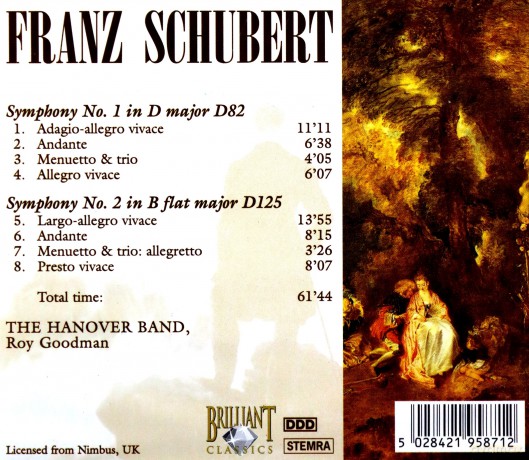 Schubert Symphonies 1-2 [CD]