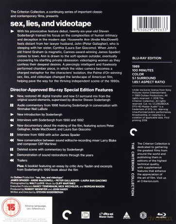 Sex. Lies And Videotape (Seks, kłamstwa i kasety wideo) (Criterion Collection) [Blu-Ray]