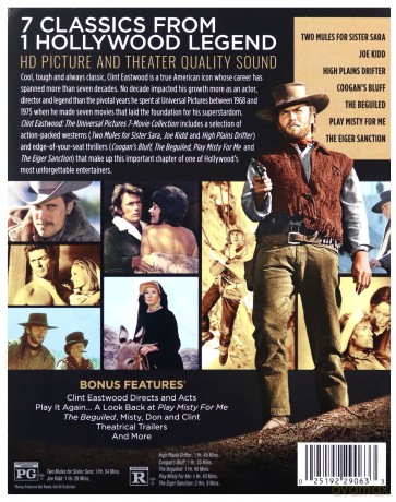 Clint Eastwood: The Universal Pictures 7-Movie Collection: Two Mules for Sister Sara / Joe Kidd / High Plains Drifter / Coogan's Bluff / The Beguiled / Play Misty for Me / The Eiger Sanction [7xBlu-Ray]