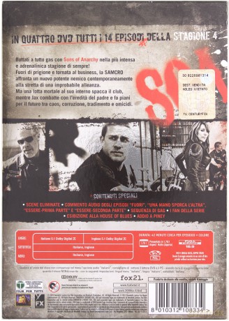 Sons Of Anarchy - Season 4 (Synowie anarchii - Sezon 4) [4DVD]