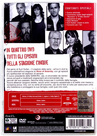 Sons Of Anarchy - Season 5 (Synowie anarchii - Sezon 5) [4DVD]