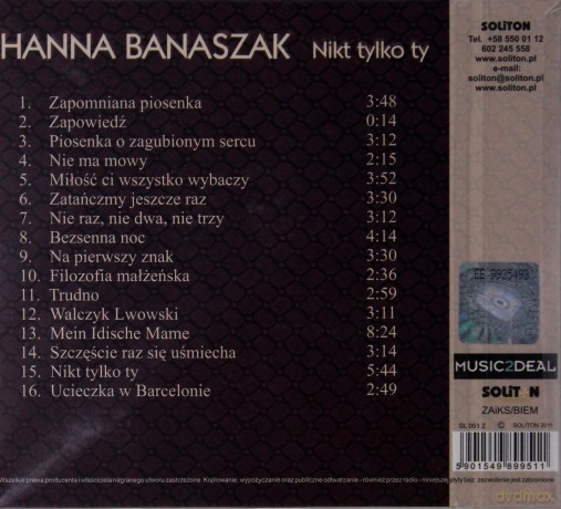 Hanna Banaszak: Nikt tylko Ty. Echa melodii zapomnianej [CD]