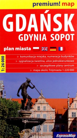 Premium! map Gdańsk, Gdynia, Sopot 1:26 000
