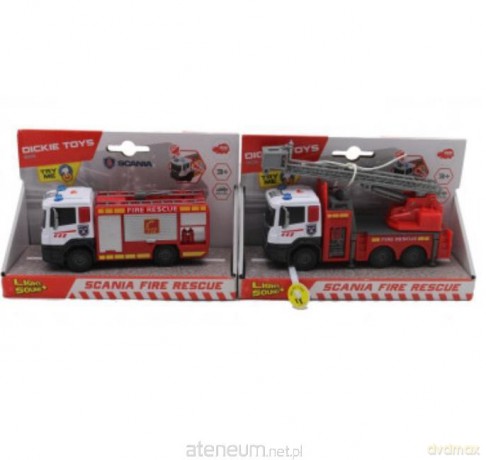 SOS Straż Pożarna Scania metalowa 17 cm, 2 rodzaje