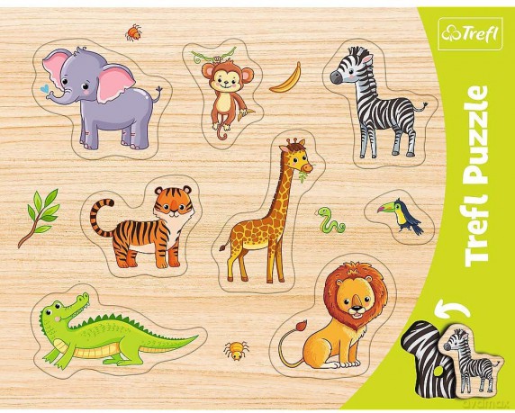 TREFL Ramkowe układanki kształtowe - Zwierzęta egzotyczne [PUZZLE]