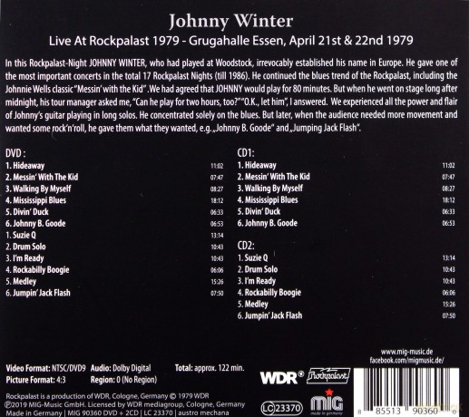 Johnny Winter: Live At Rockpalast 1979 [2CD]+[DVD]