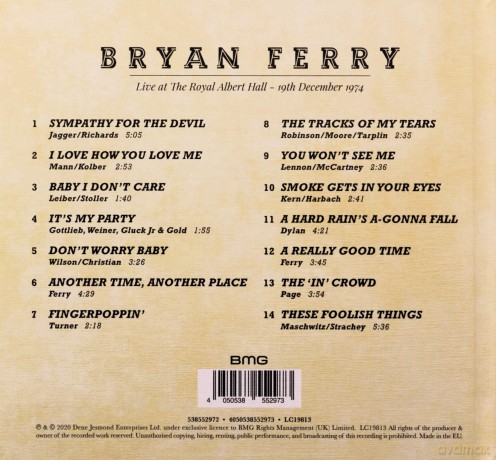 Bryan Ferry: Live At The Royal Albert Hall 1974 [CD]