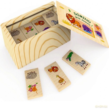 Domino drewniane Dzikie zwierzęta [KLOCKI]