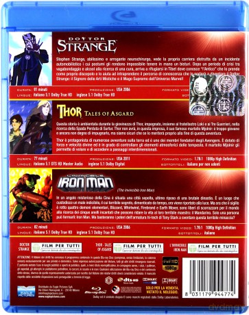 Dottor Strange / Thor - Tales Of Asgard / The Invincible Iron Man [3xBlu-Ray]