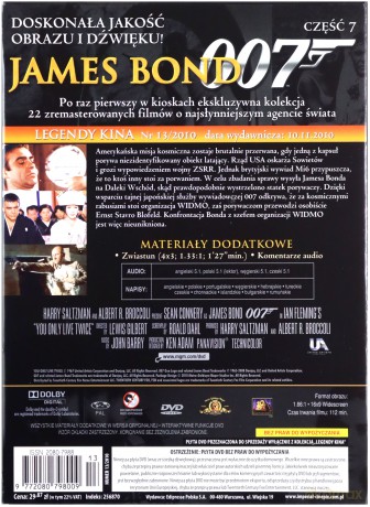 007 James Bond You Only Live Twice (Żyje się tylko dwa razy) [DVD]