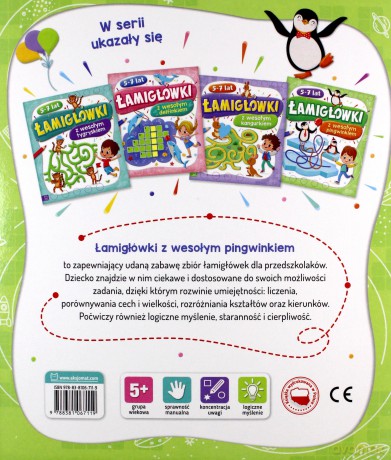 Łamigłówki z wesołym pingwinkiem 5-7 lat [KSIĄŻKA]