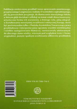 O wzniosłości - Pseudo-Longinus [KSIĄŻKA]