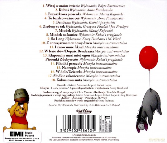 Winnie The Pooh soundtrack (Kubuś i Przyjaciele) [CD]