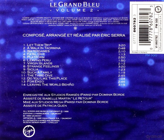 Le Grand Bleu vol. 2 soundtrack (Wielki Błękit) (Eric Serra) [CD]