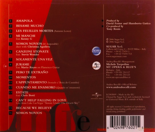 Andrea Bocelli: Amore [CD]