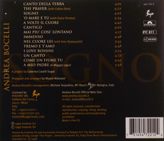 Andrea Bocelli: Andrea Bocelli - Sogno [CD]