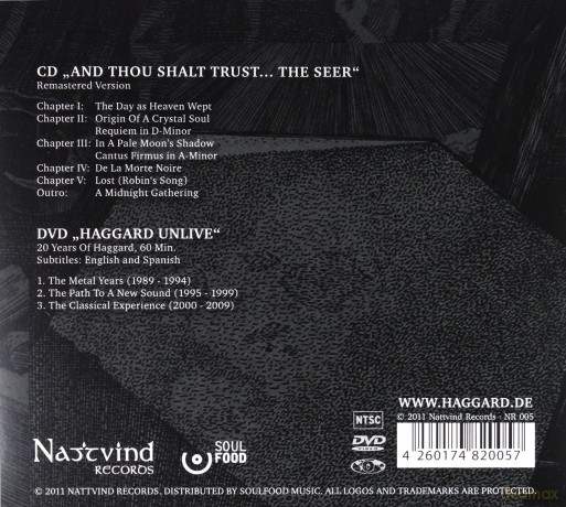 Haggard: And Thou Shalt Trust The Seer Limited Edition (digipack) [CD]+[DVD]