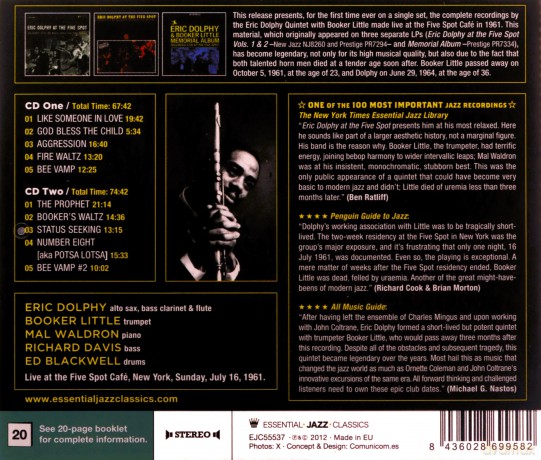 Eric Dolphy: At the Five Spot - Complete Edition [2CD]