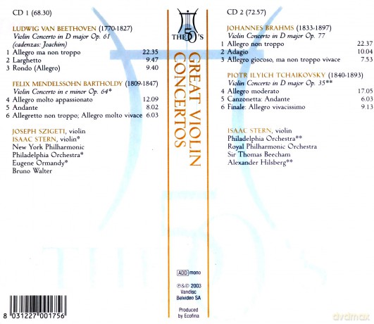 Beethoven/Mendelssohn/Brahms [CD]