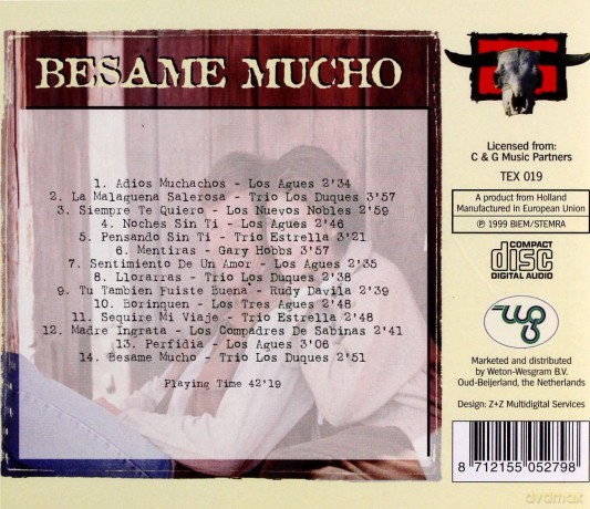 Besame Mucho - Tex Mex Love Songs [CD]