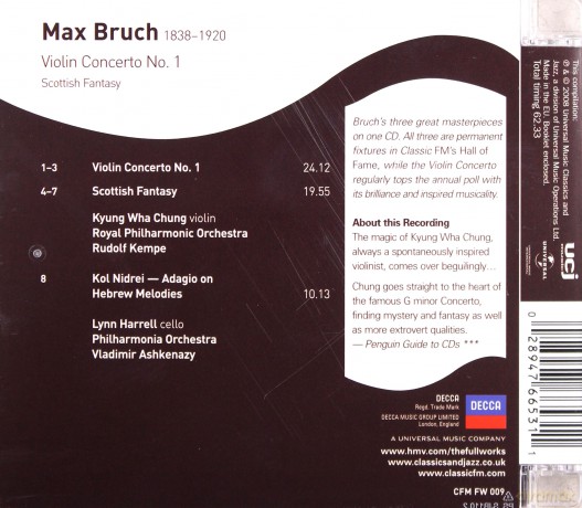Max Bruch: Bruch: Violin Concerto No. 1 [CD]
