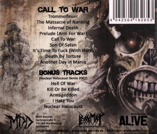 Pessimist: Call To War [CD]
