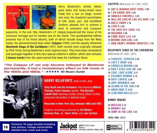 Harry Belafonte: Calypso + Belafonte Sings of the Caribbean + 3 Bonus Tracks [CD]