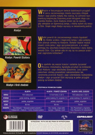Aladyn Trylogia: Aladyn / Aladyn 2 - Powrót Dżafara / Aladyn i król złodziei (Disney) [3DVD]