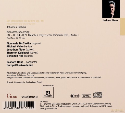 Johannes Brahms: Ein Deutsches Requiem [CD]