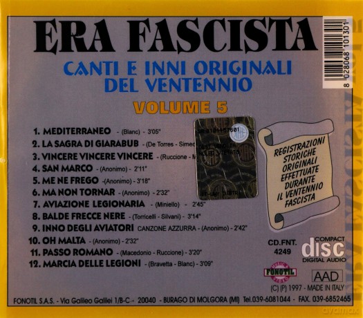 Era Fascista Vol.5 [CD]
