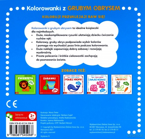 Owoce i warzywa. Kolorowanki z grubym obrysem [KSIĄŻKA]