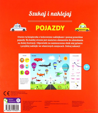 Pojazdy. Szukaj i naklejaj [KSIĄŻKA]
