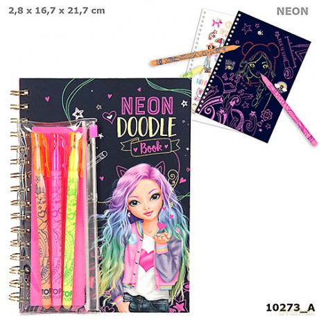 Zestaw kreatywne neon doodle top model