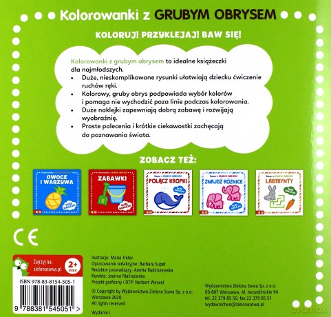 Zwierzęta. Kolorowanki z grubym obrysem [KSIĄŻKA]
