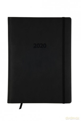 Kalendarz 2020 KKA4DL książkowy A4 dzienny LUX czarny [KALENDARZ]