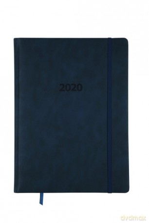 Kalendarz 2020 KKA4DL książkowy A4 dzienny LUX granatowy [KALENDARZ]