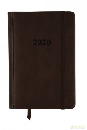 Kalendarz 2020 KK-B6DL Dzienny B6 Lux brązowy [KALENDARZ]