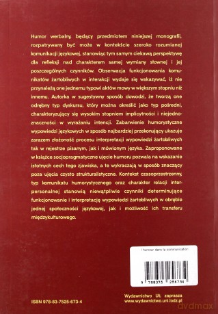 l humour dans la communication - la communication de l'humour - Magdalena Szeflińska-Baran [KSIĄŻKA]