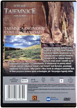 Wielkie Tajemnice Historii: Tajemnica Zaginionej Cywilizacji Anasazi [DVD]