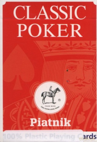 Piatnik 1 talia, Plastik Poker czerwone [KARTY]