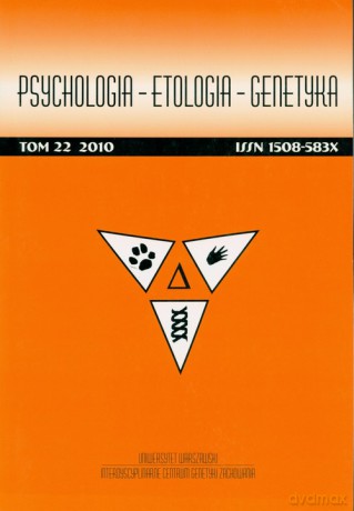 Psychologia Etologia Genetyka (Tom 22/2010) [KSIĄŻKA]