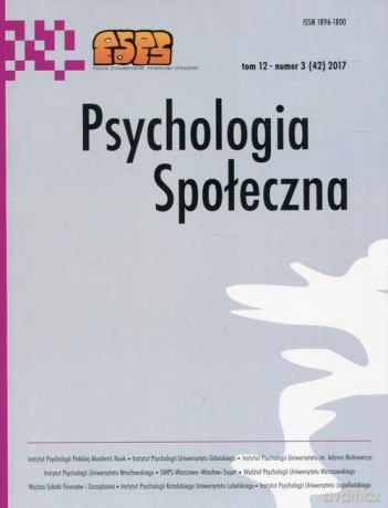 Psychologia Społeczna (Tom 1)2 Nr 3 (42 )2017 [KSIĄŻKA]