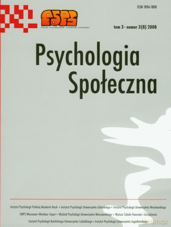 Psychologia społeczna (Tom 3) 3(8) 2008 [KSIĄŻKA]