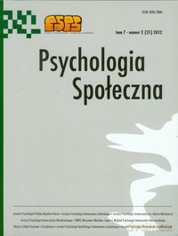 Psychologia Społeczna (Tom 7) nr 2 (21) 2012 [KSIĄŻKA]