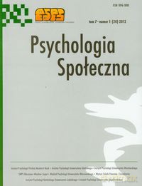 Psychologia społeczna (Tom 7/2012) [KSIĄŻKA]