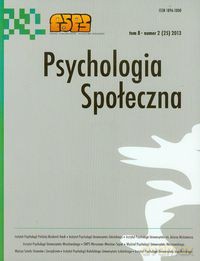 Psychologia społeczna (Tom 8) nr 2 2013 [KSIĄŻKA]