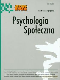Psychologia Społeczna 1(24) 2013 [KSIĄŻKA]